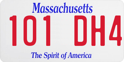 MA license plate 101DH4