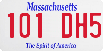 MA license plate 101DH5