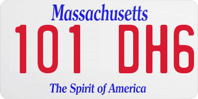 MA license plate 101DH6