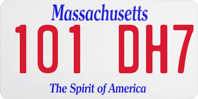 MA license plate 101DH7