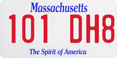 MA license plate 101DH8