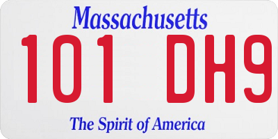 MA license plate 101DH9