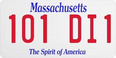 MA license plate 101DI1