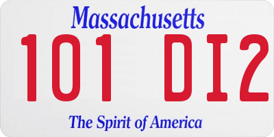 MA license plate 101DI2