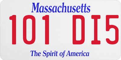 MA license plate 101DI5