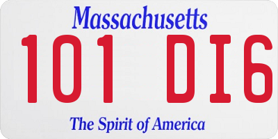 MA license plate 101DI6