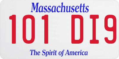 MA license plate 101DI9