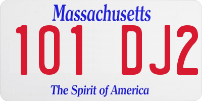 MA license plate 101DJ2