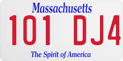 MA license plate 101DJ4