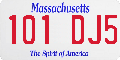 MA license plate 101DJ5