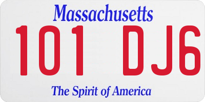 MA license plate 101DJ6