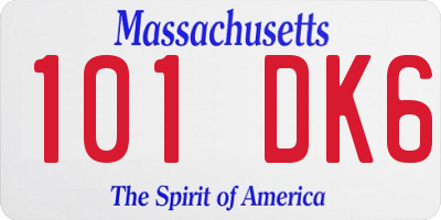 MA license plate 101DK6