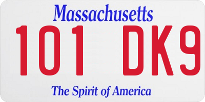 MA license plate 101DK9