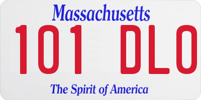 MA license plate 101DL0