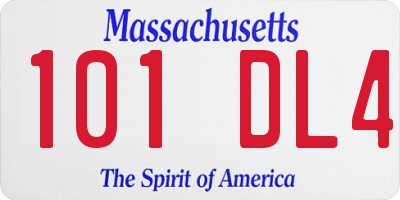 MA license plate 101DL4