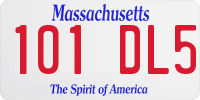 MA license plate 101DL5