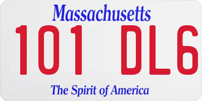 MA license plate 101DL6