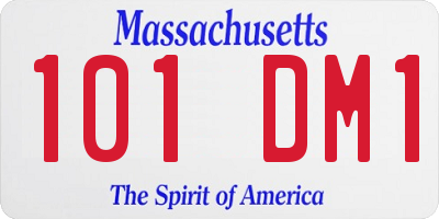 MA license plate 101DM1