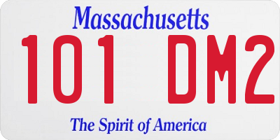 MA license plate 101DM2