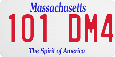 MA license plate 101DM4