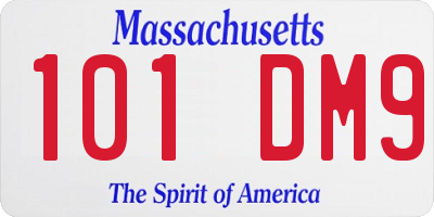 MA license plate 101DM9