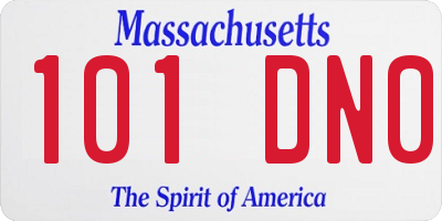 MA license plate 101DN0