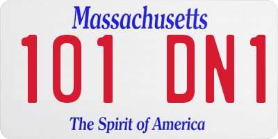 MA license plate 101DN1