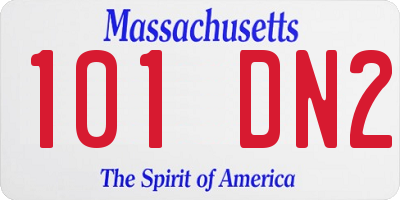 MA license plate 101DN2