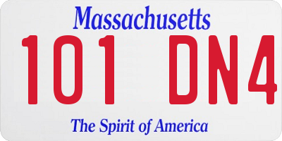 MA license plate 101DN4