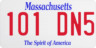 MA license plate 101DN5