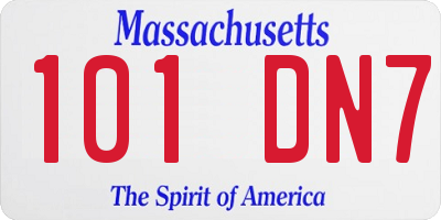 MA license plate 101DN7