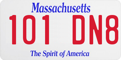 MA license plate 101DN8