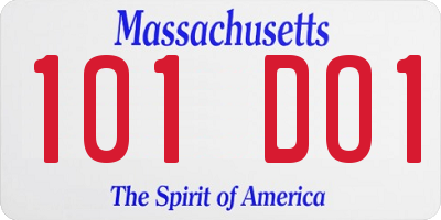 MA license plate 101DO1