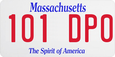 MA license plate 101DP0