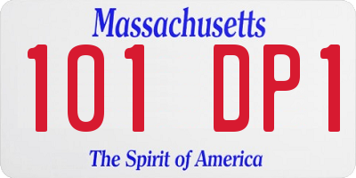 MA license plate 101DP1