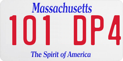 MA license plate 101DP4