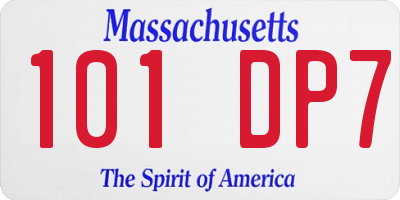 MA license plate 101DP7