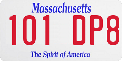 MA license plate 101DP8