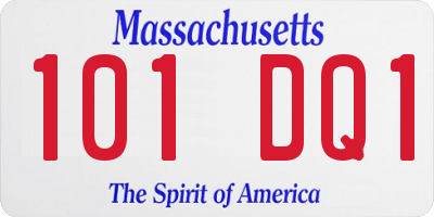 MA license plate 101DQ1