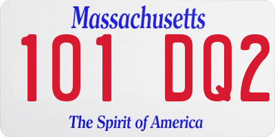 MA license plate 101DQ2