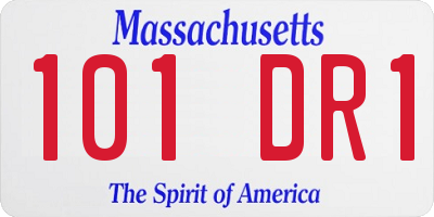 MA license plate 101DR1