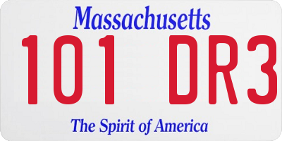 MA license plate 101DR3