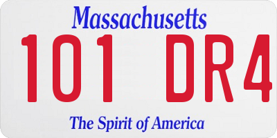 MA license plate 101DR4