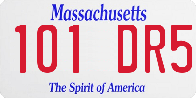 MA license plate 101DR5