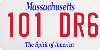 MA license plate 101DR6