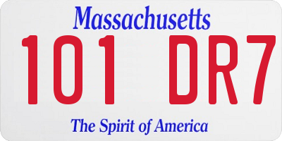 MA license plate 101DR7