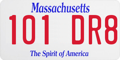 MA license plate 101DR8