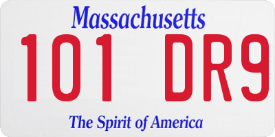 MA license plate 101DR9