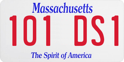 MA license plate 101DS1