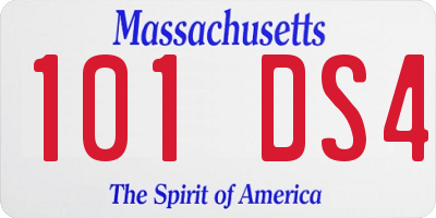 MA license plate 101DS4